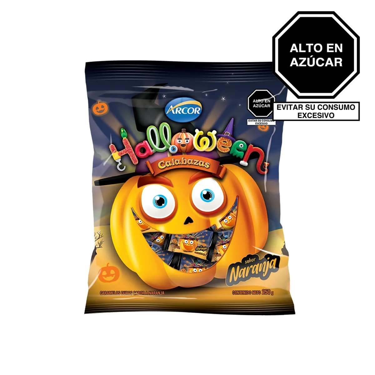 ARCOR - Caramelos Arcor Naranja Calabaza Bolsa 250 g