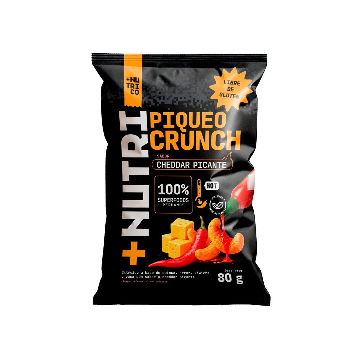 NUTRICO - Piqueo Crunch Nutrico Queso Picante Bolsa 80 g