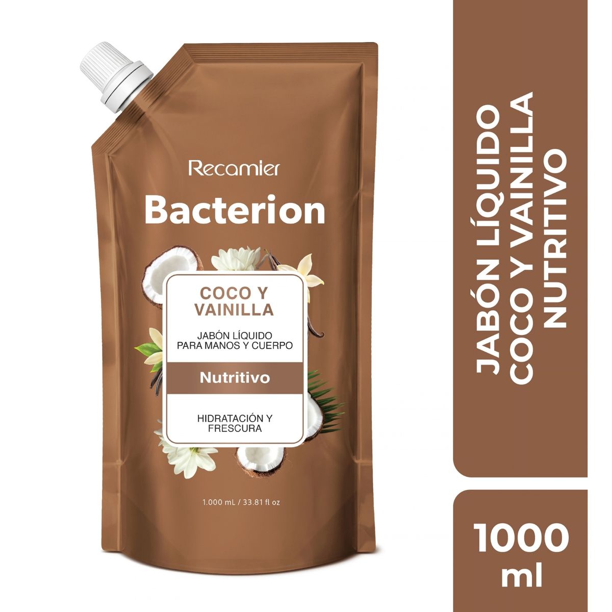 BACTERION - Jabón Líquido Bacterion Vainilla Coco Doypack 1 L