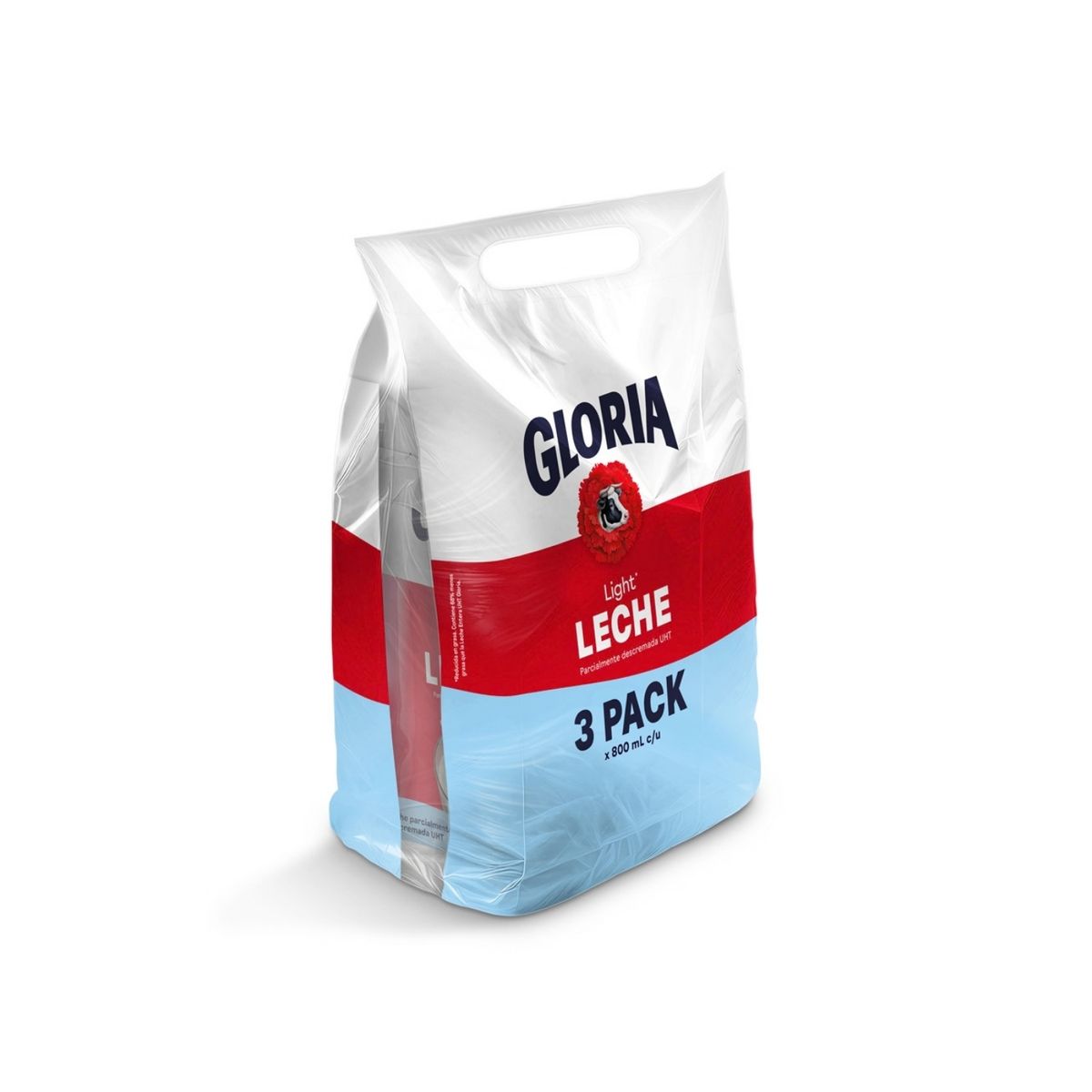 GLORIA - Leche UHT Gloria Light Pack 3 Bolsas 800 mL