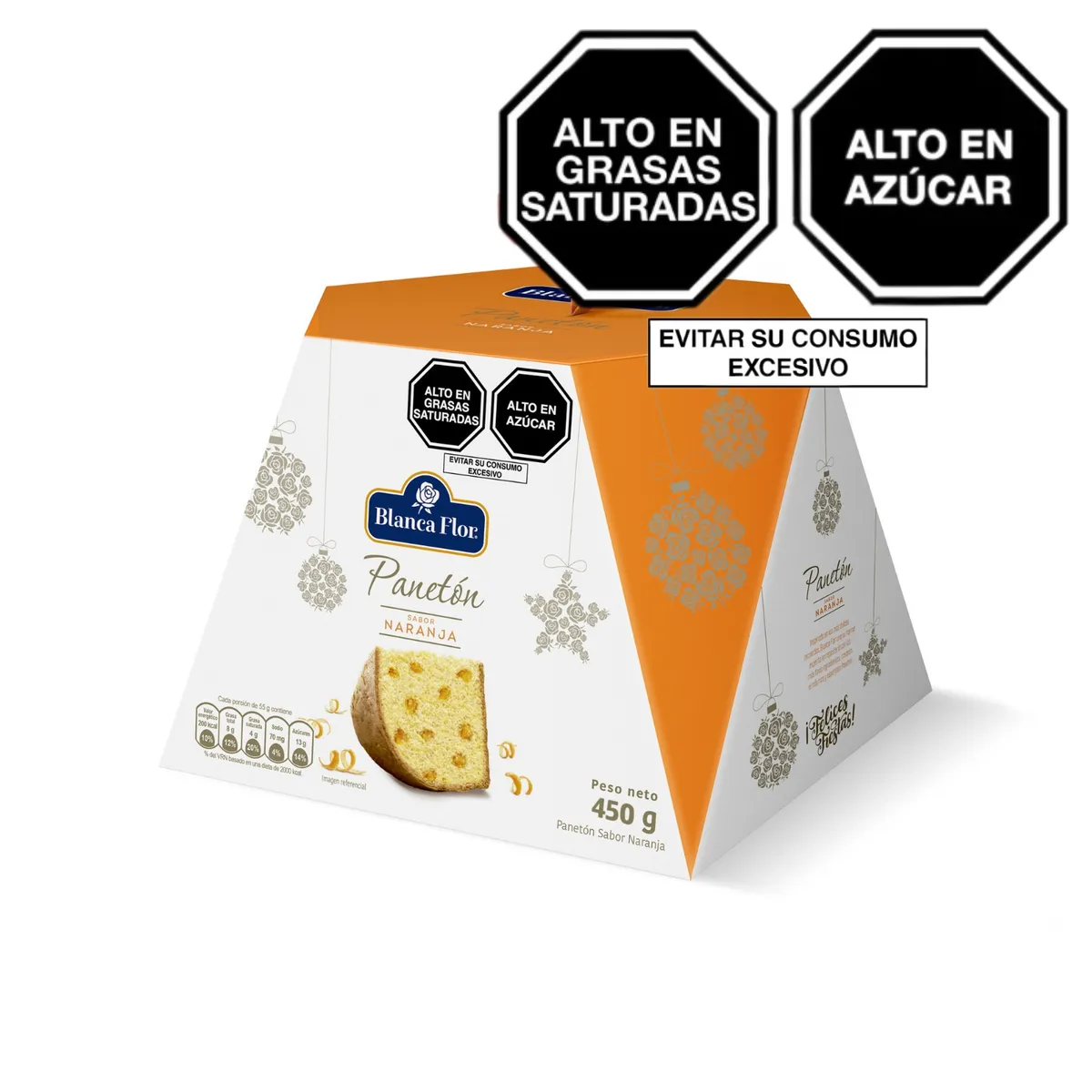 BLANCA FLOR - Panetón Blanca Flor Naranja Caja 450 g