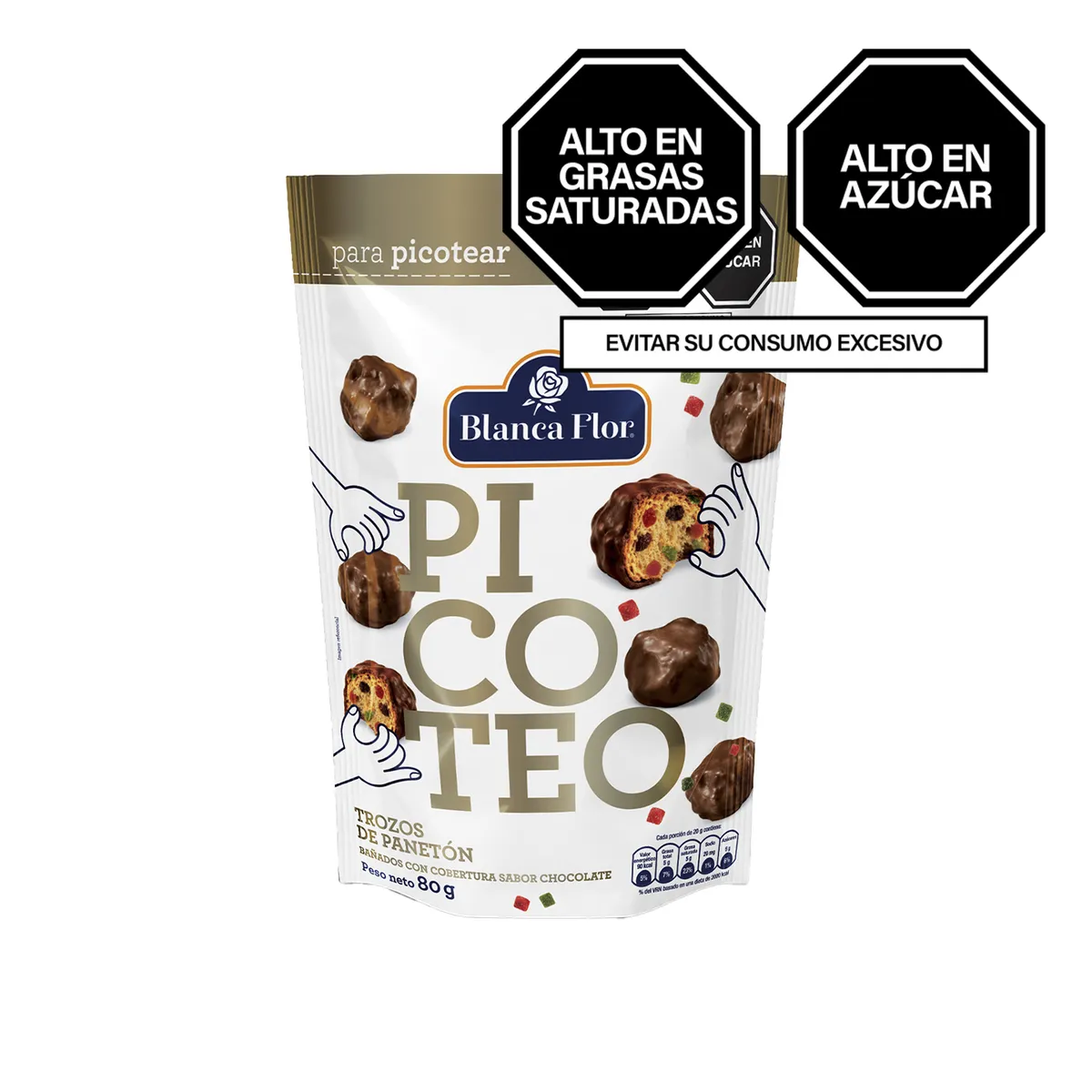 BLANCA FLOR - Trozos de Panetón Blanca Flor Picoteo Doypack 80 g