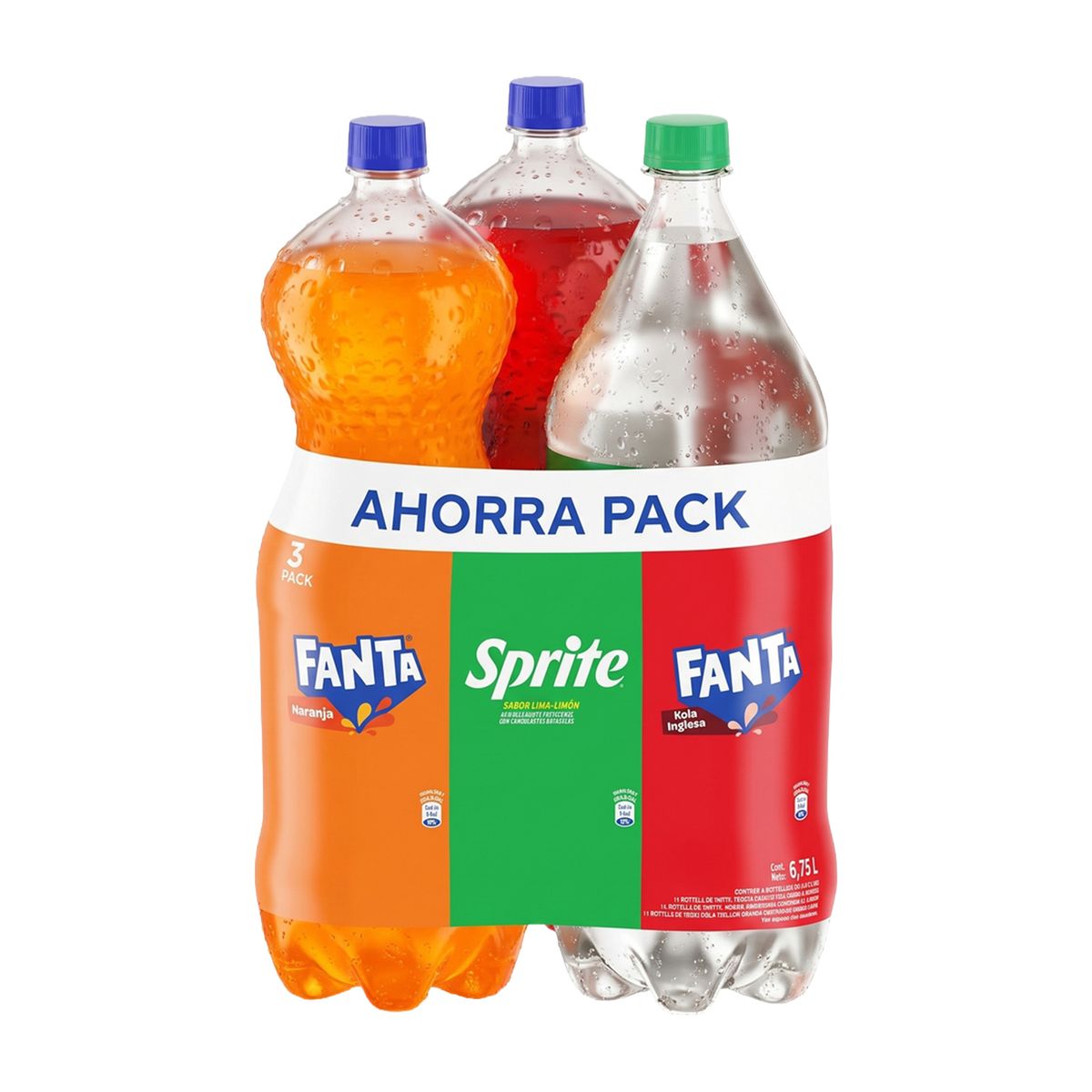 FANTA - Pack Gaseosas Fanta + Kola Inglesa + Sprite 3 Botellas de 2.25 L