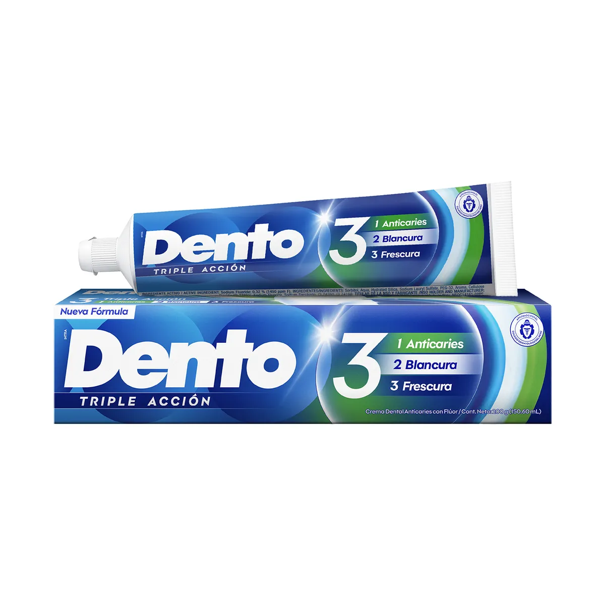 DENTO - Crema Dental Dento Triple Acción Envase 200 g