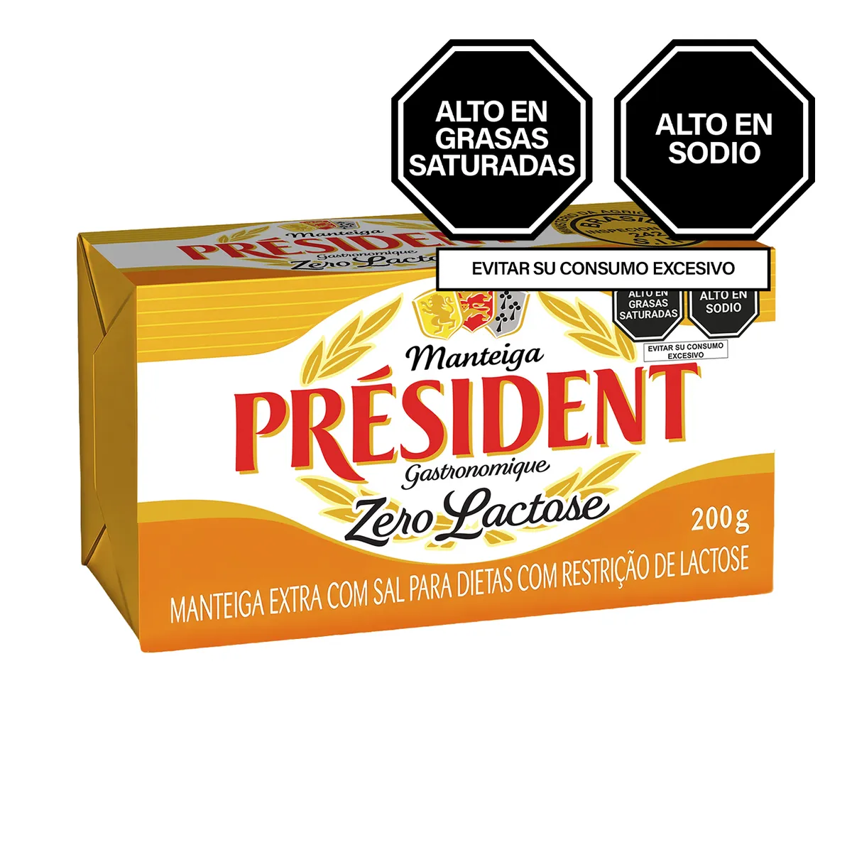 PRESIDENT - Mantequilla sin Lactosa President Empaque 200 g