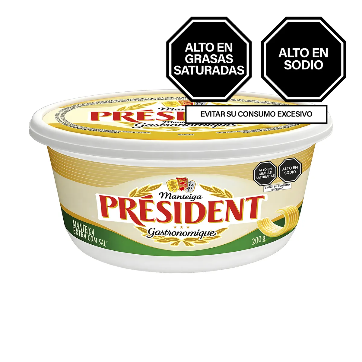 PRESIDENT - Mantequilla con Sal President Empaque 200 g