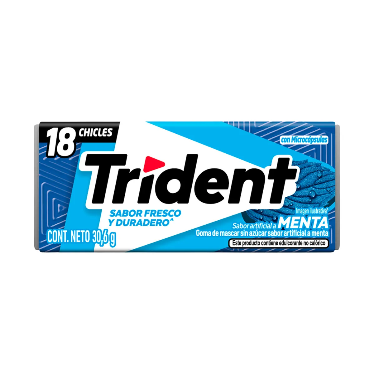 TRIDENT - Chicle Trident Menta Empaque 30.6 g