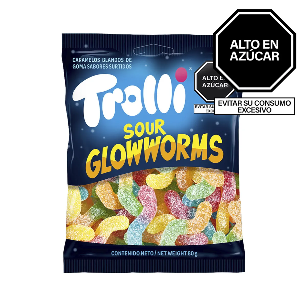 TROLLI - Gomas Trolli Sour Glowworms Bolsa 80 g