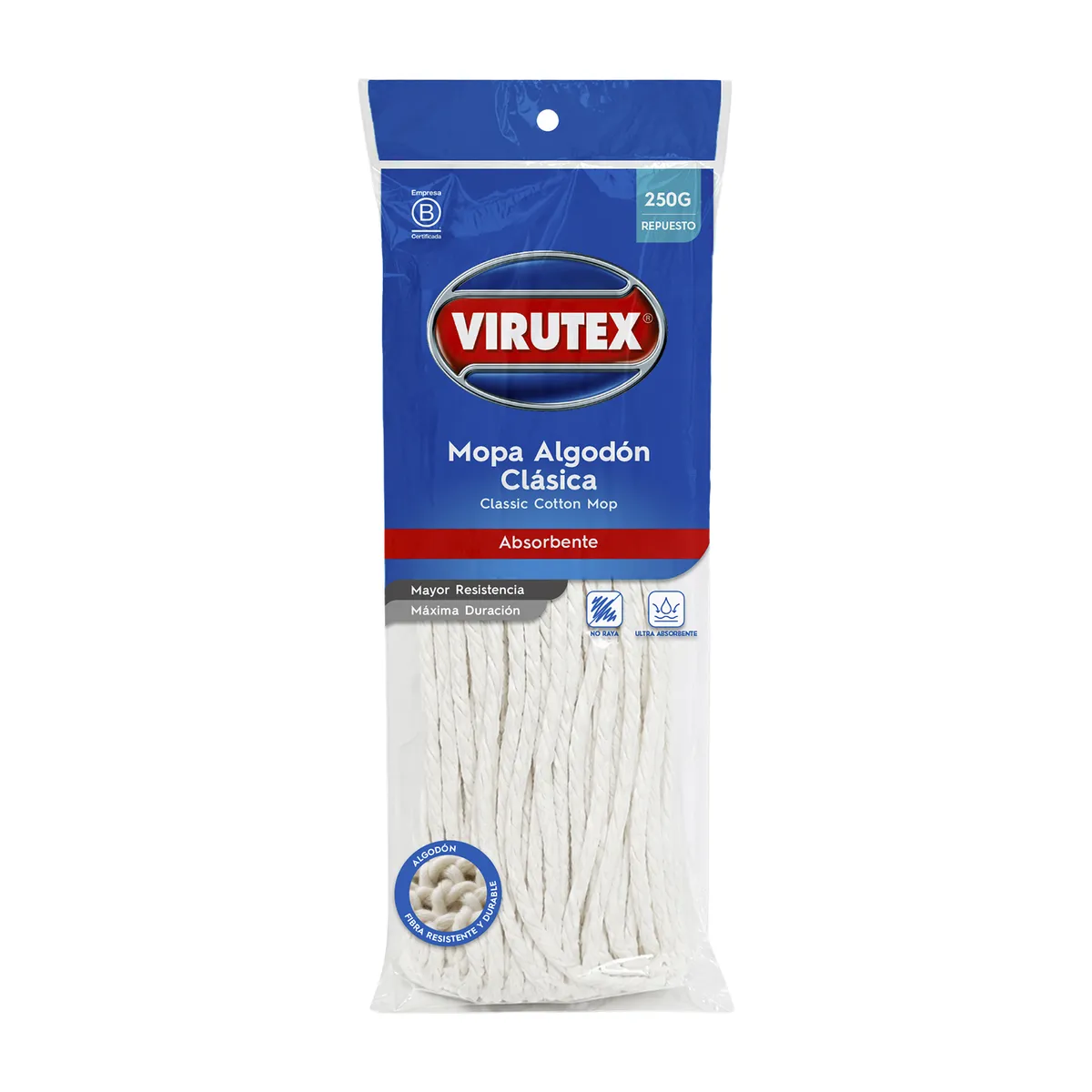 VIRUTEX - Repuesto de Mopa de Algodón Virutex Clásica Empaque 250 g